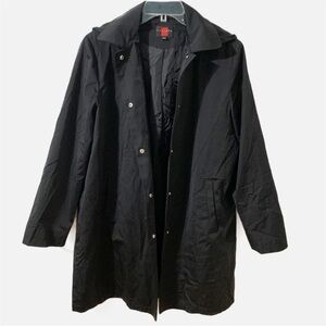 Gallery Aline Cotton Blend Longer Lightweight Fully Lined Coat Hooded Drawstring